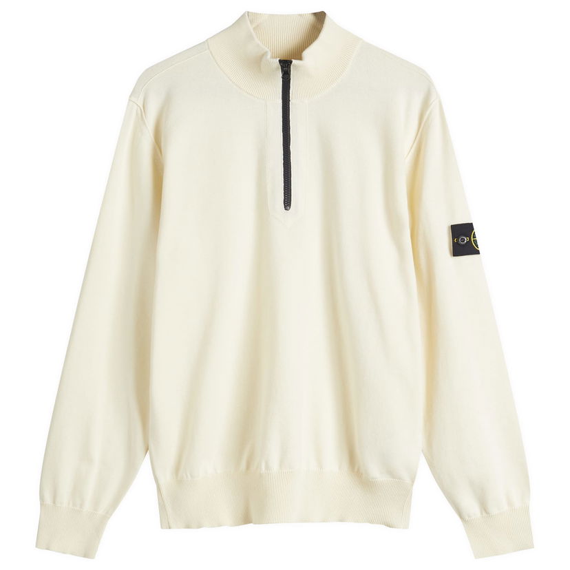 Villapaita Stone Island Soft Cotton Half Zip Knit, Size Large Beige | K1S155100063-V0093
