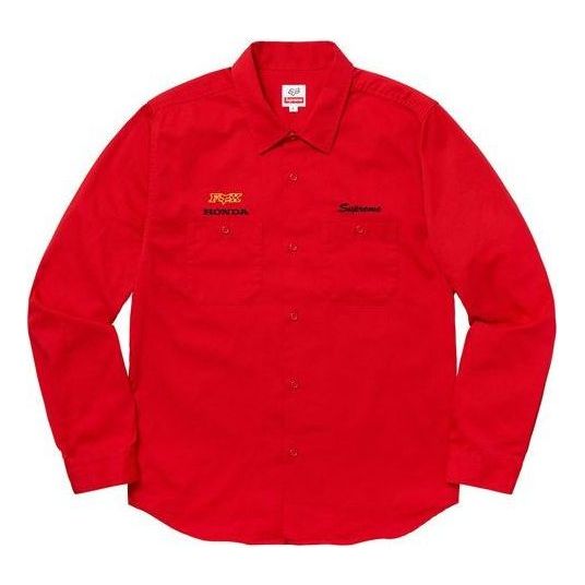 Paita Supreme Honda Fox Racing Work Shirt Punainen | SUP-FW19-601