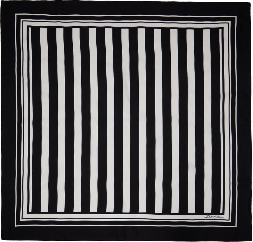 Huivi Dolce & Gabbana Dolce&Gabbana Striped-Print Silk Twill Scarf Musta | GQ260EG0WUE