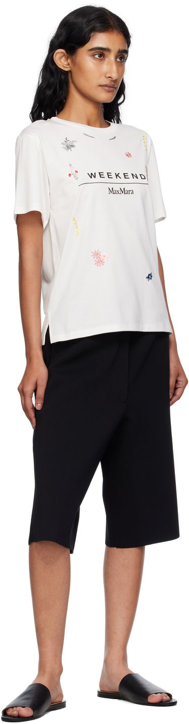 T-paita Max Mara Weekend Max Mara Olga Floral Embroidered T-Shirt Valkoinen | 2515971042600, 3
