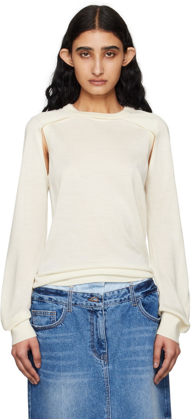 Villapaita Helmut Lang Women's Shrug Knit Sweater Valkoinen | SHRUG CREW