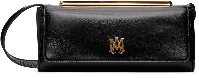 Käsilaukku AMIRI Leather 'MA' Gold-Tone Frame Clutch Musta | AWBGCH1005