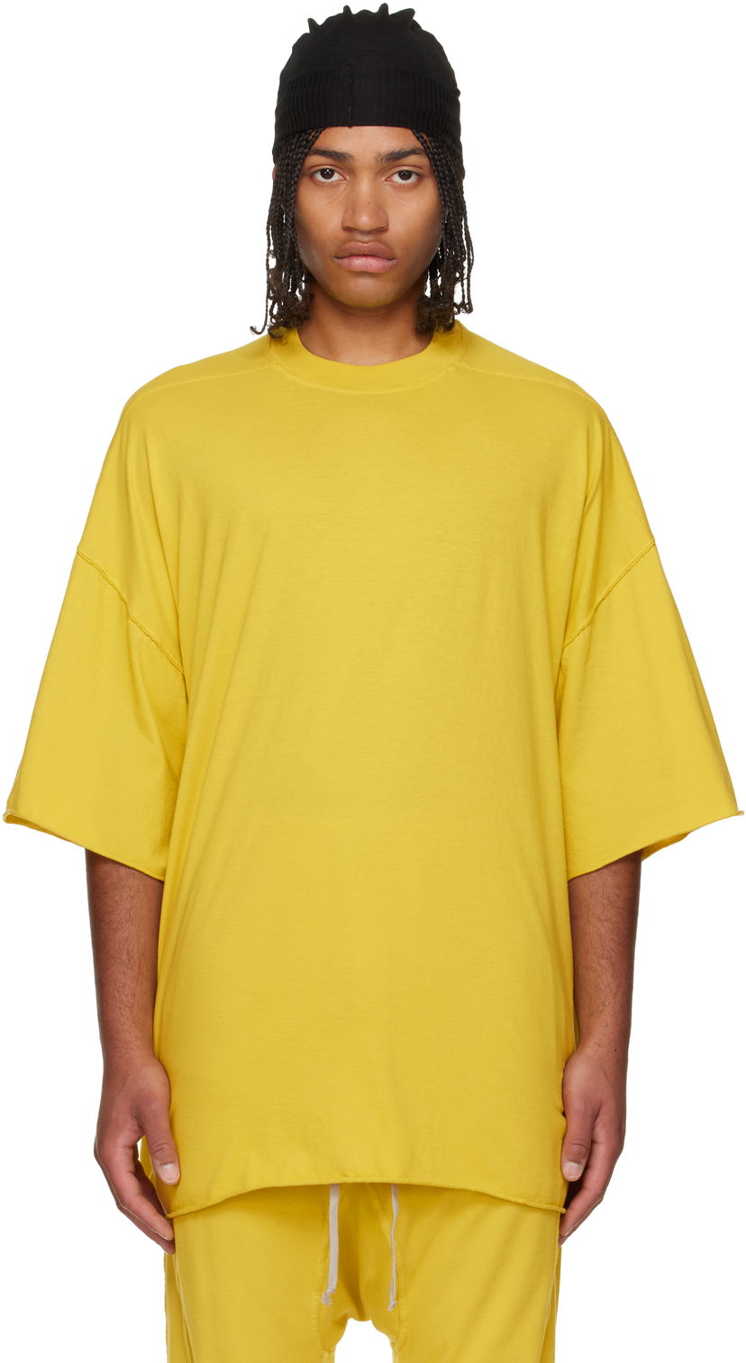 T-paita Rick Owens Concordians Tommy Oversized Raw-Edge Short Sleeve T-shirt Keltainen | DU02E7259 RN