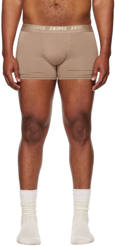 Nyrkkeilijät SKIMS Three-Pack Stretch Boxer Briefs Ruskea | BO-BBR-5628M, 2