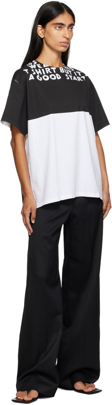 T-paita Maison Margiela MM6 Maison Margiela Two-Tone T-Shirt Musta | SH2GC0033 M20048, 3