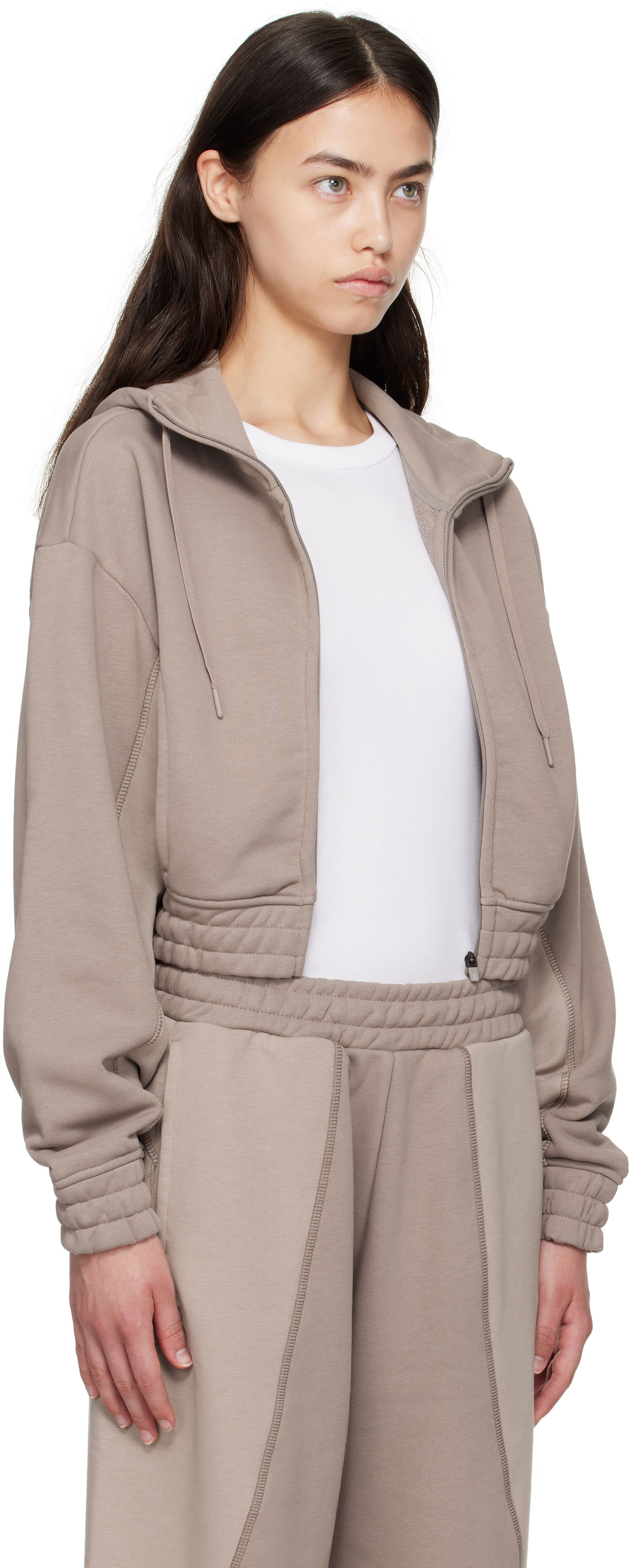 Huppari On Running FKA twigs Edition Club Cropped Hoodie Beige | 1WF11663318, 1