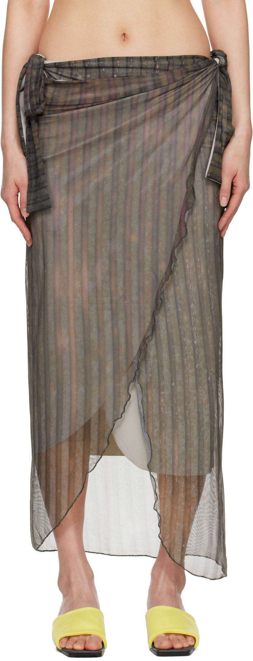 Hame Serapis Serapis Stripes Malong Maxi Wrap Skirt Ruskea | SS25_PS_2