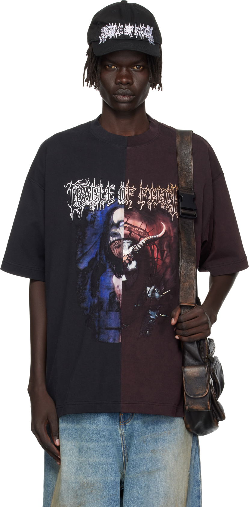 T-paita VETEMENTS Vetements Cradle of Filth Cut-Up Oversized T-Shirt Musta | UCF76TR900BR