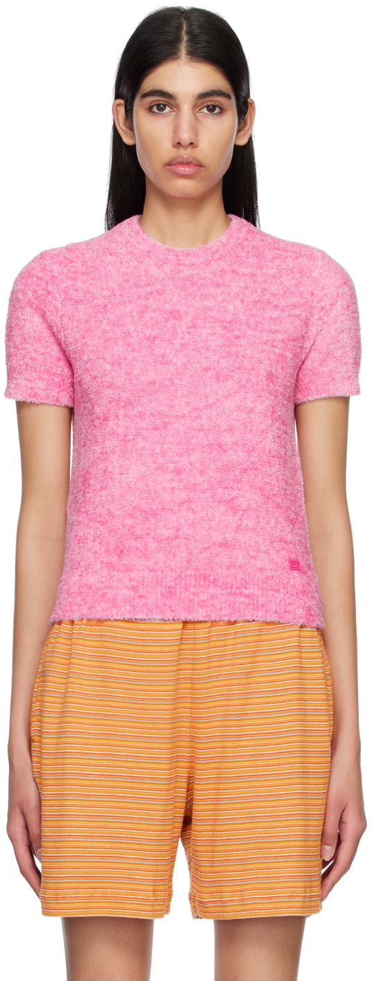 T-paita Acne Studios Patch Sweater Tee Vaaleanpunainen | C60062-, 0