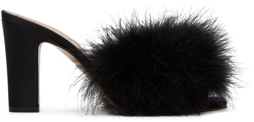 Vaatteet Maison Margiela Black Feather Mules Musta | S58WP0270 P6229