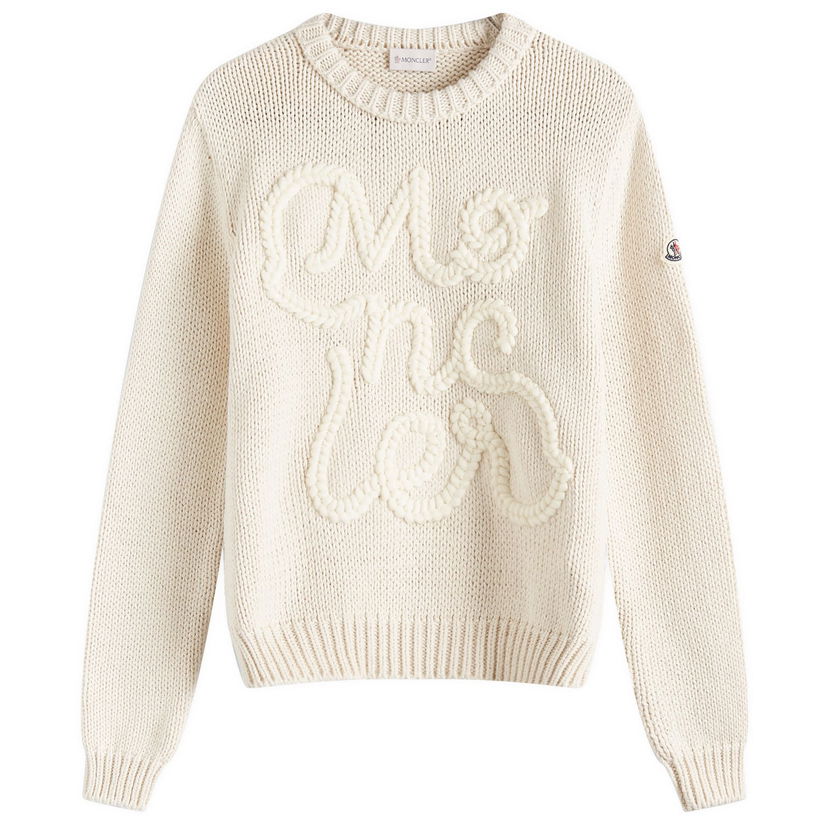 Villapaita Moncler Women's Moncler Crew Neck Knitted Sweater Beige | 9C000-04-M5206-034