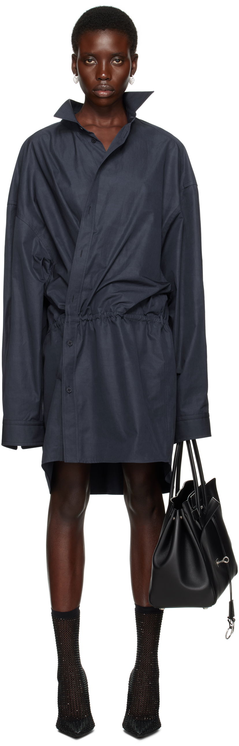 Mekko Balenciaga Balenciaga Shirt Mini Dress Tummansininen | 814136 TRM17
