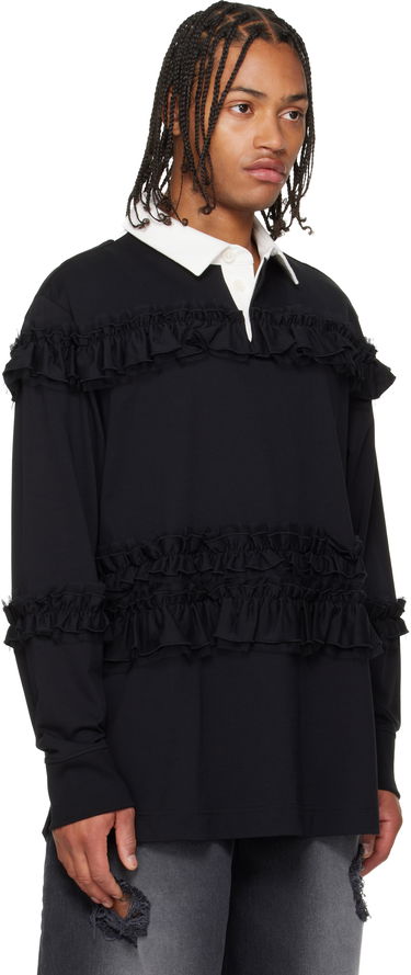 Poolopaita Simone Rocha Simone Rocha Ruffle Rugby Polo Musta | 5360 1282, 1