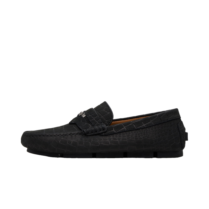Tennarit ja kengät Versace Embossed Leather Driver Loafers Musta | 1013960_1A12292