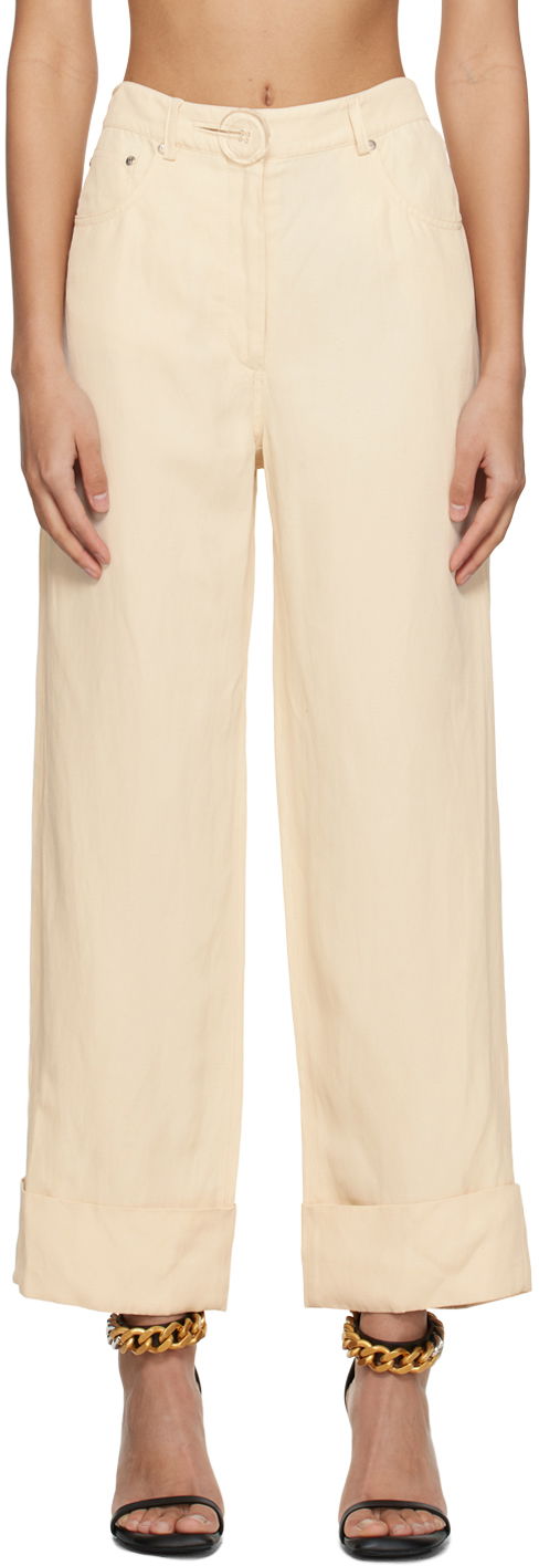 Housut Stella McCartney Button Trousers Beige | 640049STA49
