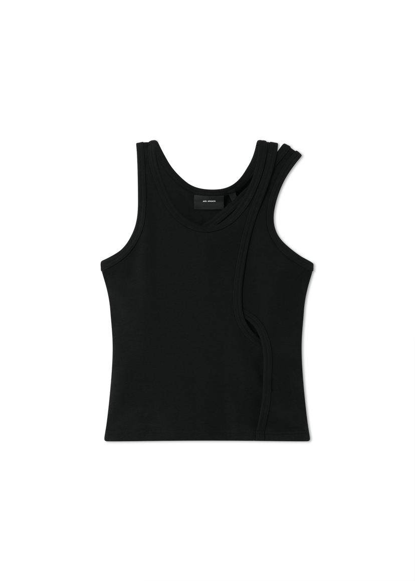 Tankkitoppi AXEL ARIGATO Rina Ribbed Layered Tank Top Musta | A3422002