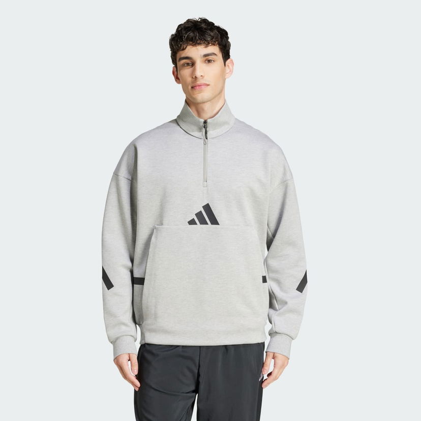 Huppari adidas Performance Sportswear Quarter-Zip Sweatshirt Harmaa | JJ1148
