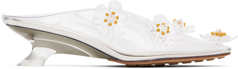 Tennarit ja kengät Bottega Veneta Bottega Veneta Jet Flower Mule Heels Valkoinen | 827717 V2AS3