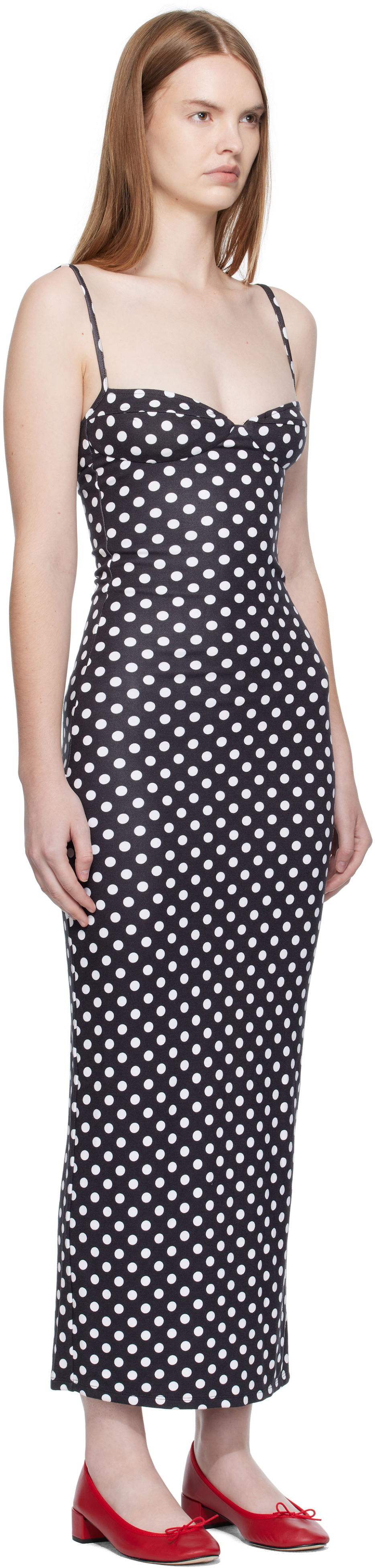 Mekko Miaou Miaou Florence Polka Dot Midi Dress Musta | 5067HJBBWP, 1