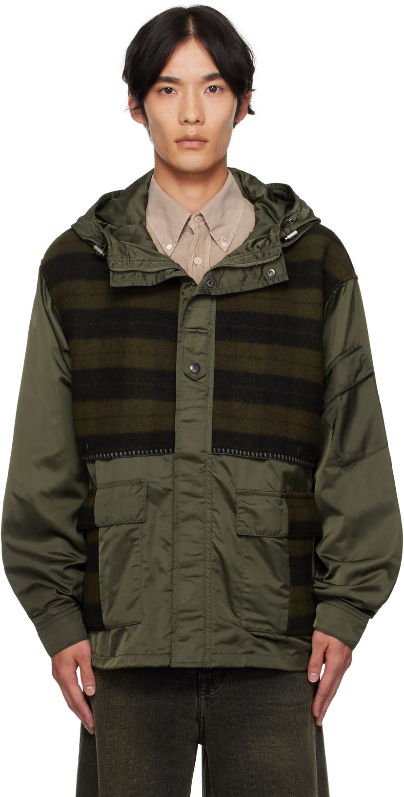 Takki Andersson Bell Andersson Bell Check Layered Hooded Jacket Vihreä | awa717u
