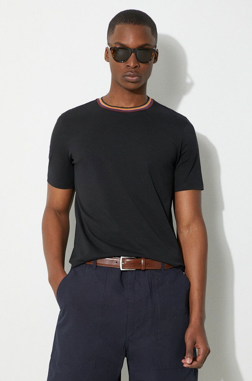 T-paita Paul Smith Paul Smith Tipped Crew Neck T-Shirt Musta | M1R.697PS.H00084