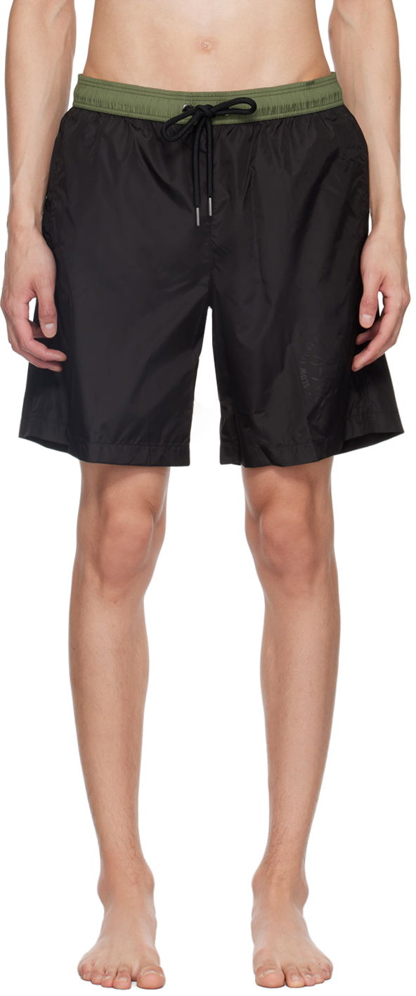 Uimapuvut Moncler Black 'Slow Living And Good Vibes' Swim Shorts Musta | J10912C0000653326, 0
