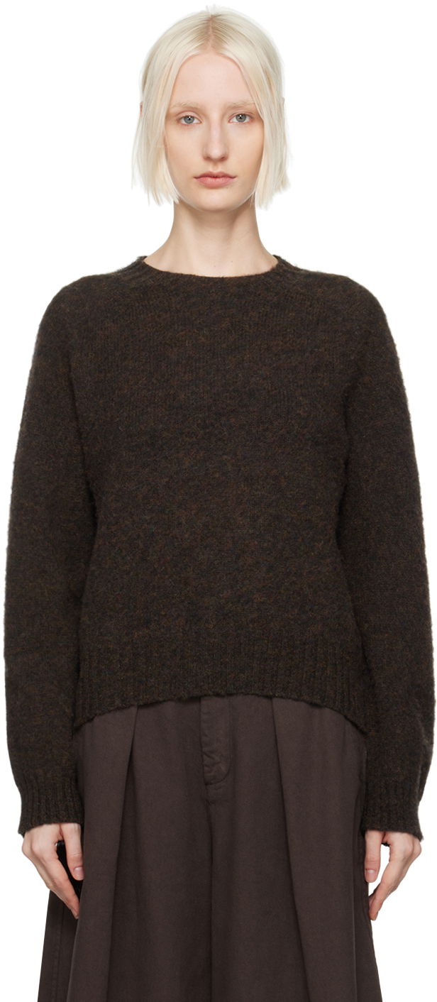 Villapaita YMC Jets Relaxed Fit Knitted Sweater Ruskea | Q8XAA