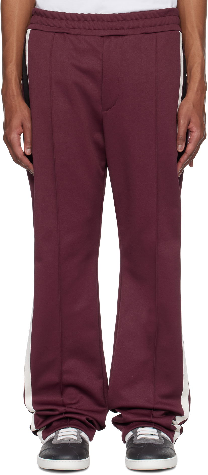 Verryttelyhousut FERRAGAMO Ferragamo Contrasting Bands Sweatpants Burgundia | 780782