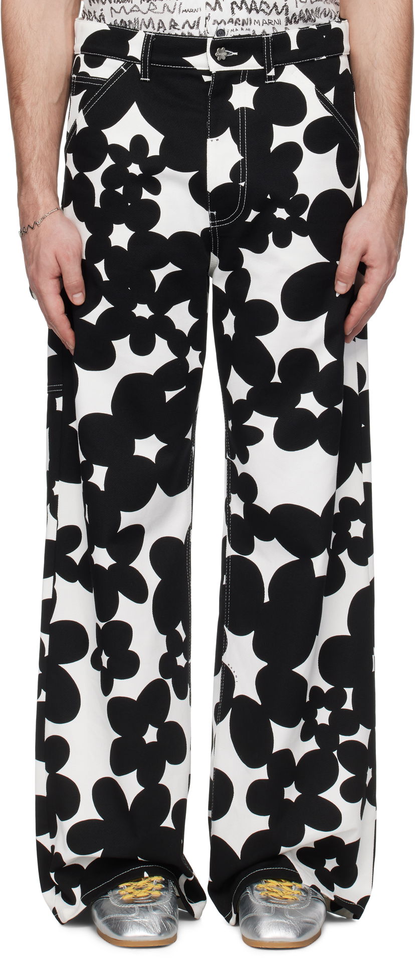 Cargo housut Marni Marni Dillies Print Cargo Pants Valkoinen | PUMU0287A0 UTC462