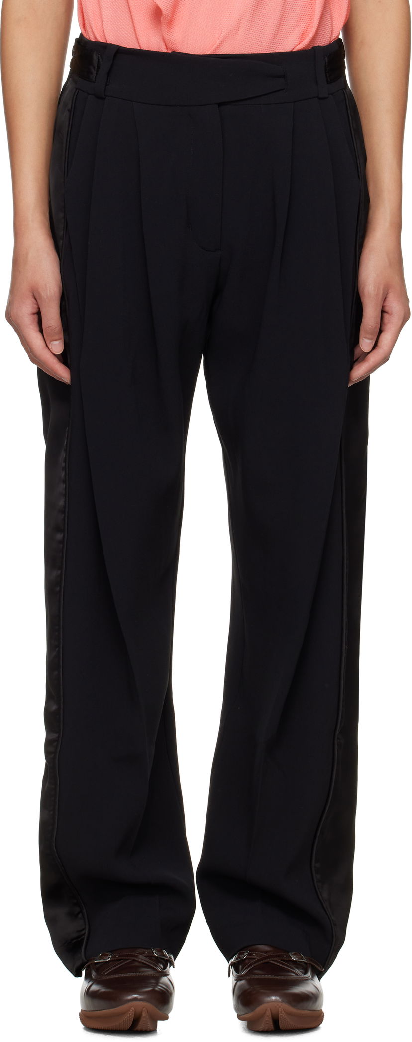 Housut KIKO KOSTADINOV Kiko Kostadinov Cauda Pleated Trousers Musta | KKWSS25T02-4