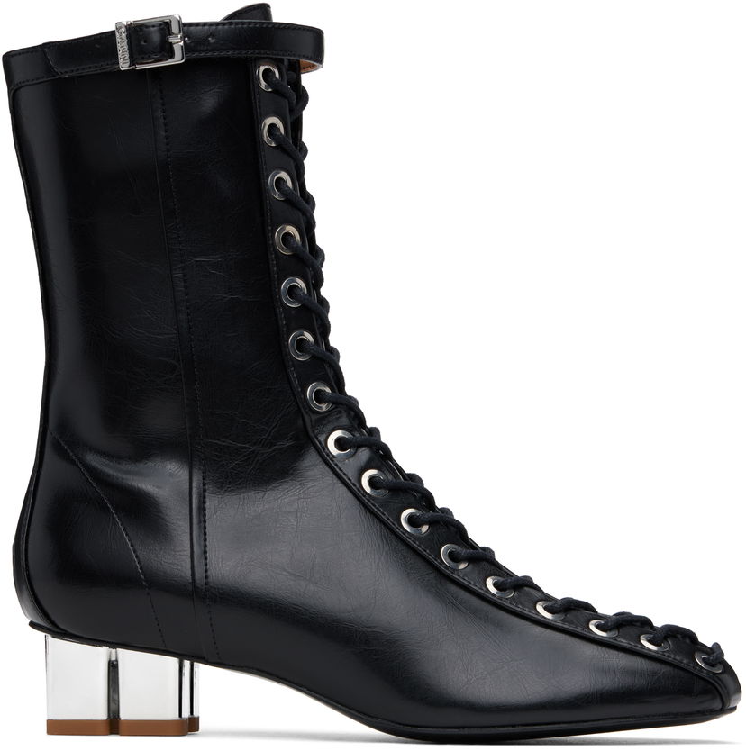 Tennarit ja kengät GANNI GANNI Oleatex Eyelets Lace-Up Boots Musta | S2967