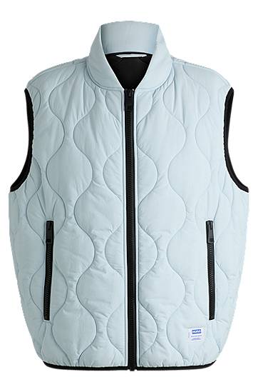 Liivi BOSS Quilted Gilet with Logo Patch Sininen | 50510243