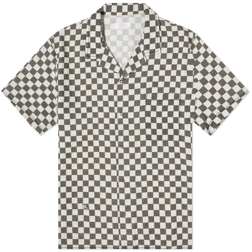 Paita ERL Checkerboard Vacation Shirt Valkoinen | ERL08B016-BKW