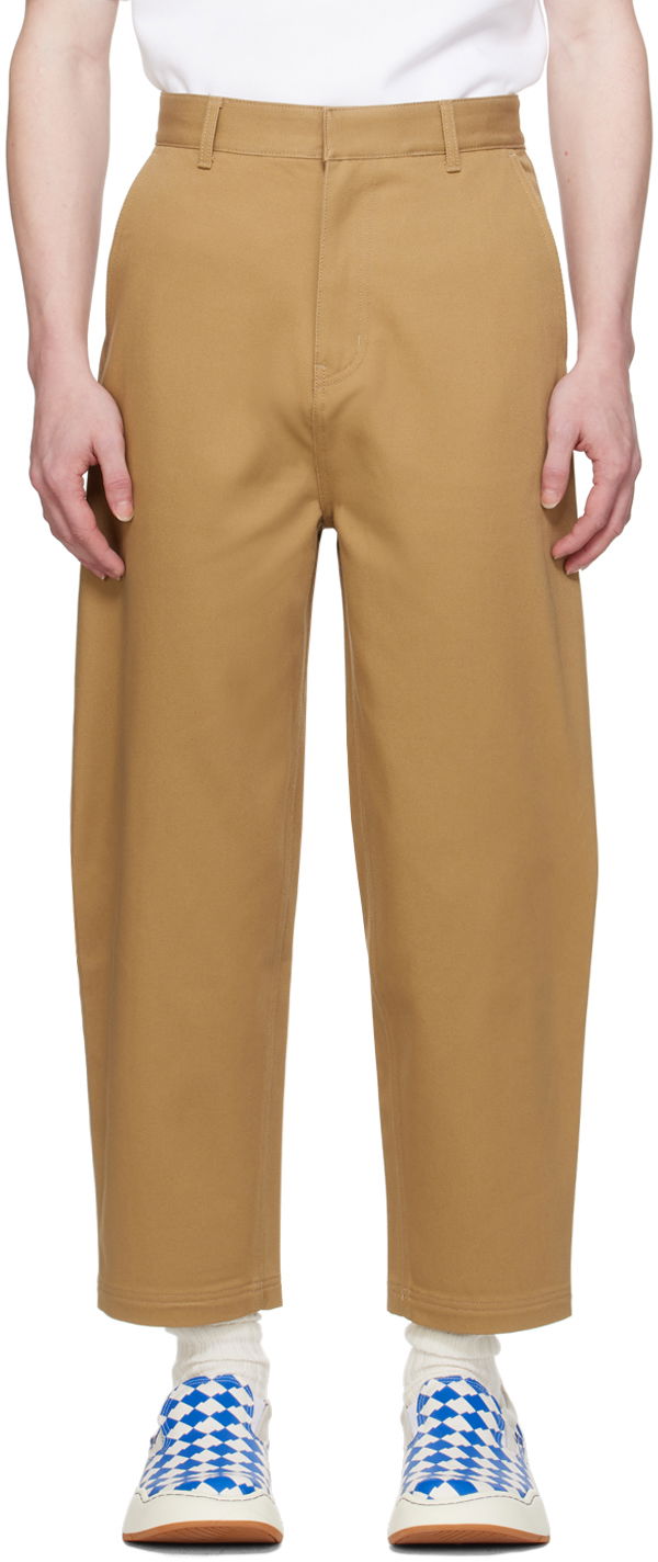 Housut ADER ERROR Tapered Cropped Trousers Beige | BMSGFYBT0101BG