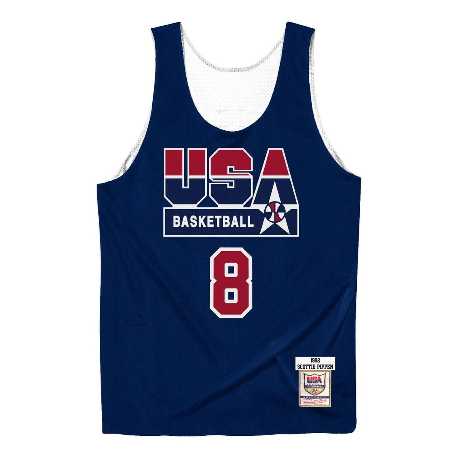 Tankkitoppi Mitchell & Ness Mitchell & Ness Team USA 1992 Scottie Pippen Basketball Reversible Jersey Sininen | ARPJLG18029-USANAVY92SPI, 0