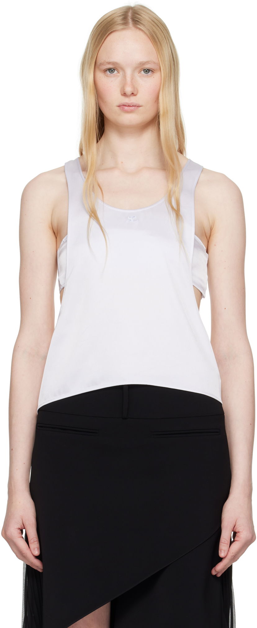 Tankkitoppi Courrèges Courrèges Infinity Satin Tank Top Valkoinen | 225CDE131PL0160