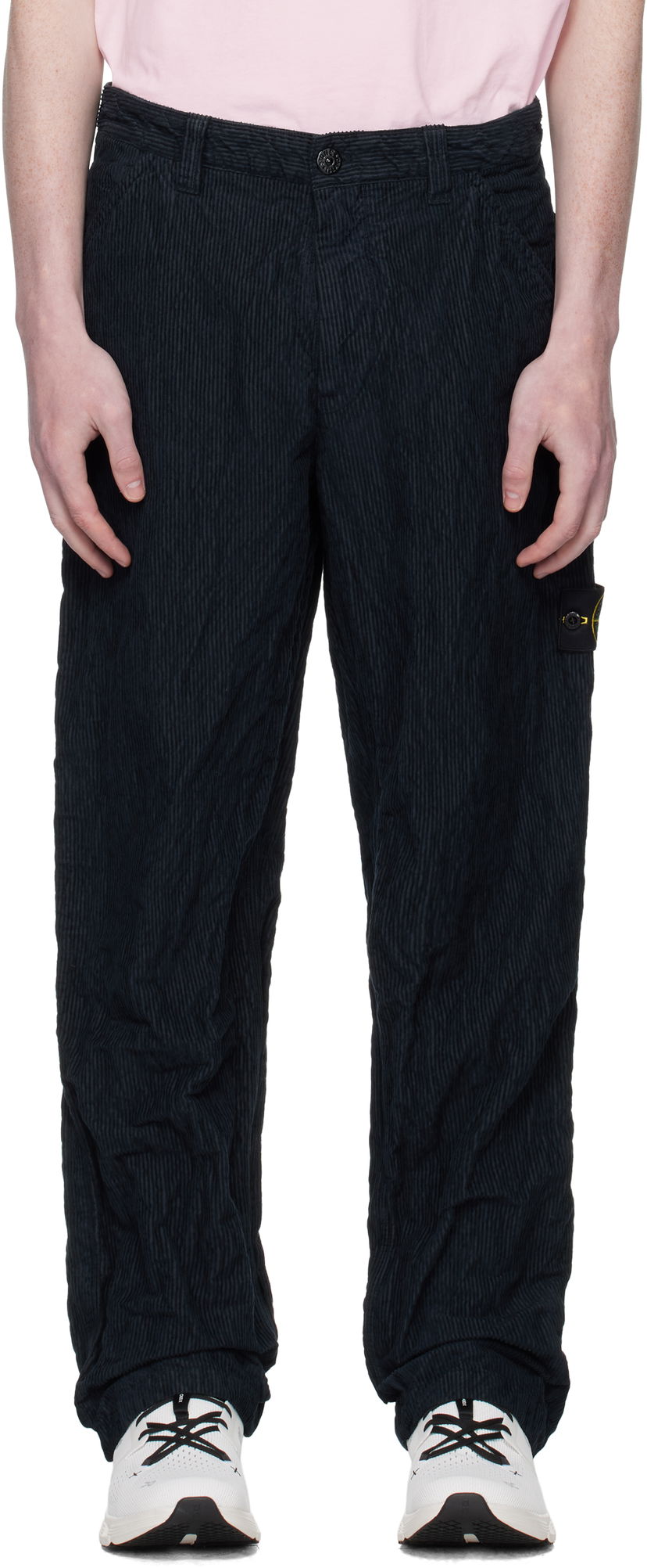 Housut Stone Island Wrinkled Corduroy Trousers Tummansininen | K2S15 3100026 S0229