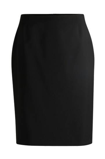 Hame BOSS Slim-Fit Virgin Wool Pencil Skirt Musta | 50490036, 0
