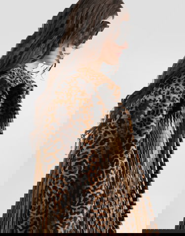 Takki Dolce & Gabbana Dolce & Gabbana Leopard-Print Fringed Jacket Ruskea | F9T45LHULXRS9001, 3