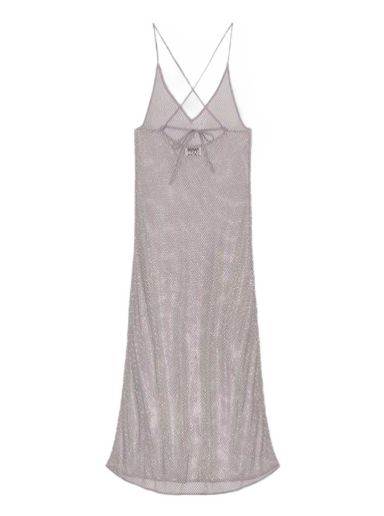 Mekko GANNI Embellished Mesh Dress Harmaa | F7870-018