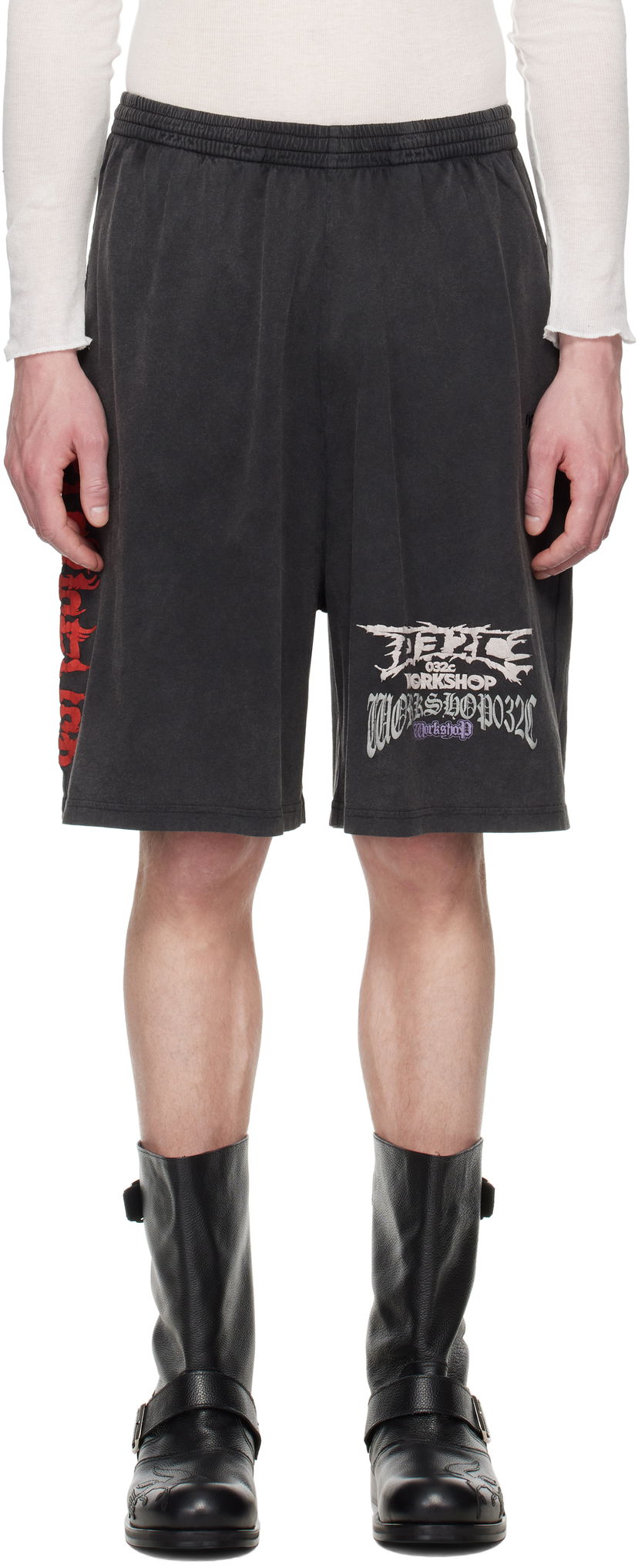 Shortsit 032C 032c Telepresence Comfort Shorts Musta | S25-MRC-1141-050