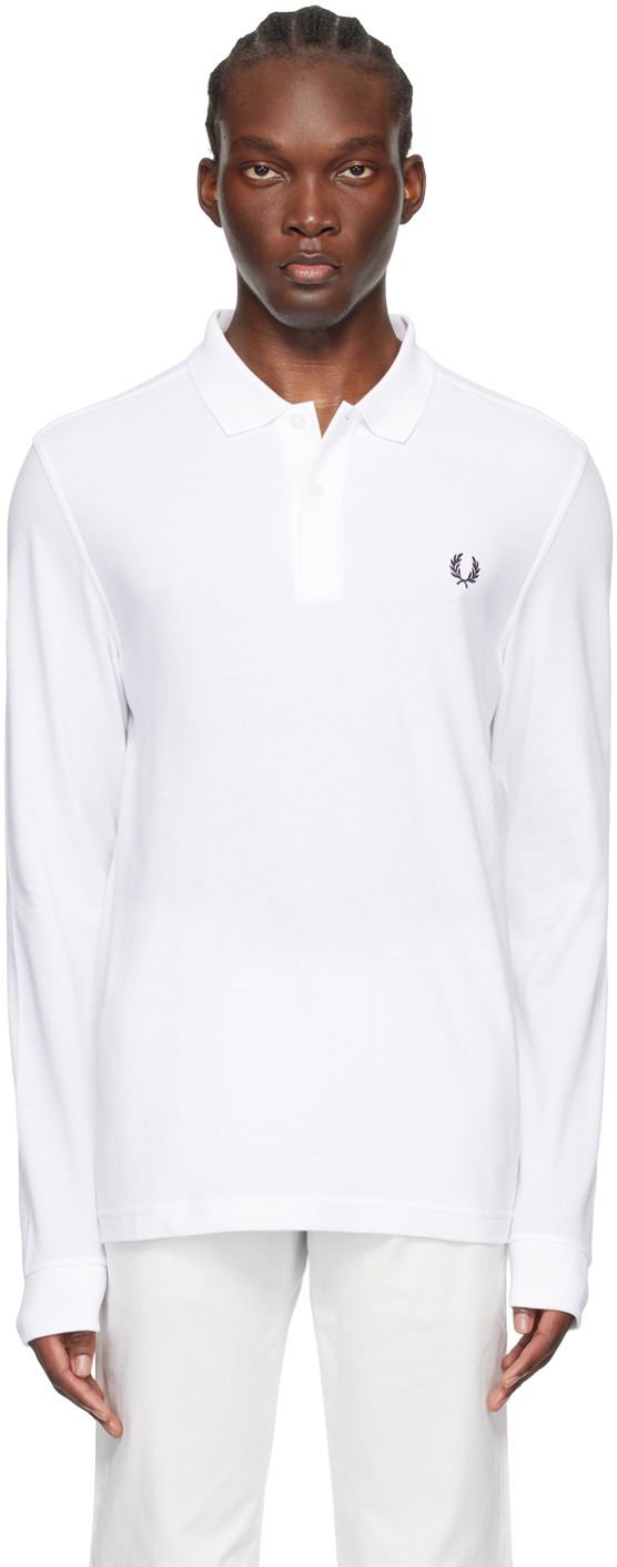 Poolopaita Fred Perry Long Sleeve Polo Valkoinen | M6006
