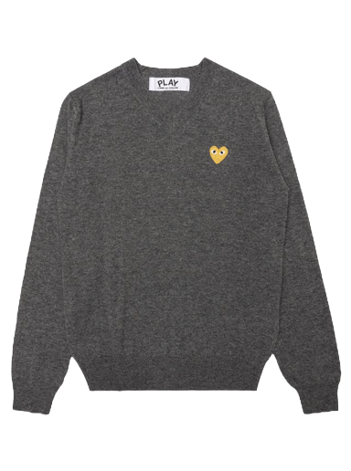 Villapaita Comme des Garçons PLAY Gold Heart Crewneck Harmaa | az n048 051 3