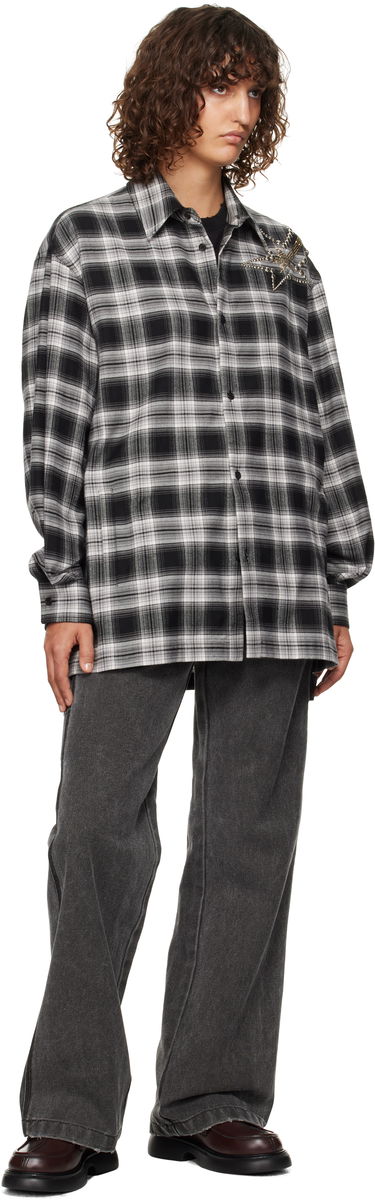 Paita We11done We11done Meteor Check Embellished Shirt Musta | WD-SH3-24-128-U-BK, 3