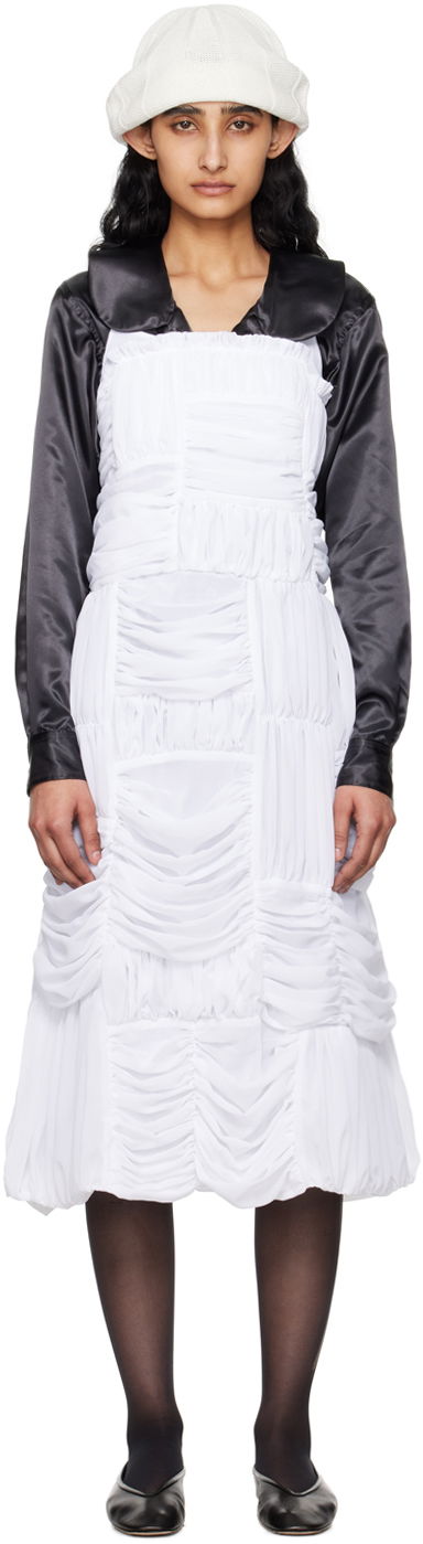 Mekko Comme des Garçons Comme des Garçons Gathered Midi Dress Valkoinen | RM-A007-051