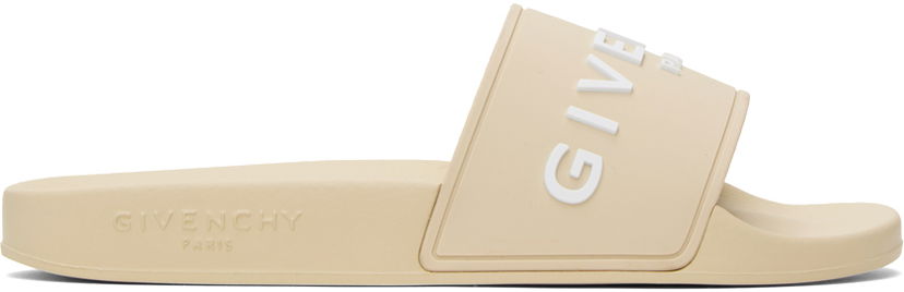 Asusteet Givenchy Givenchy Embossed Pool Slides Beige | BE3076E1KU270