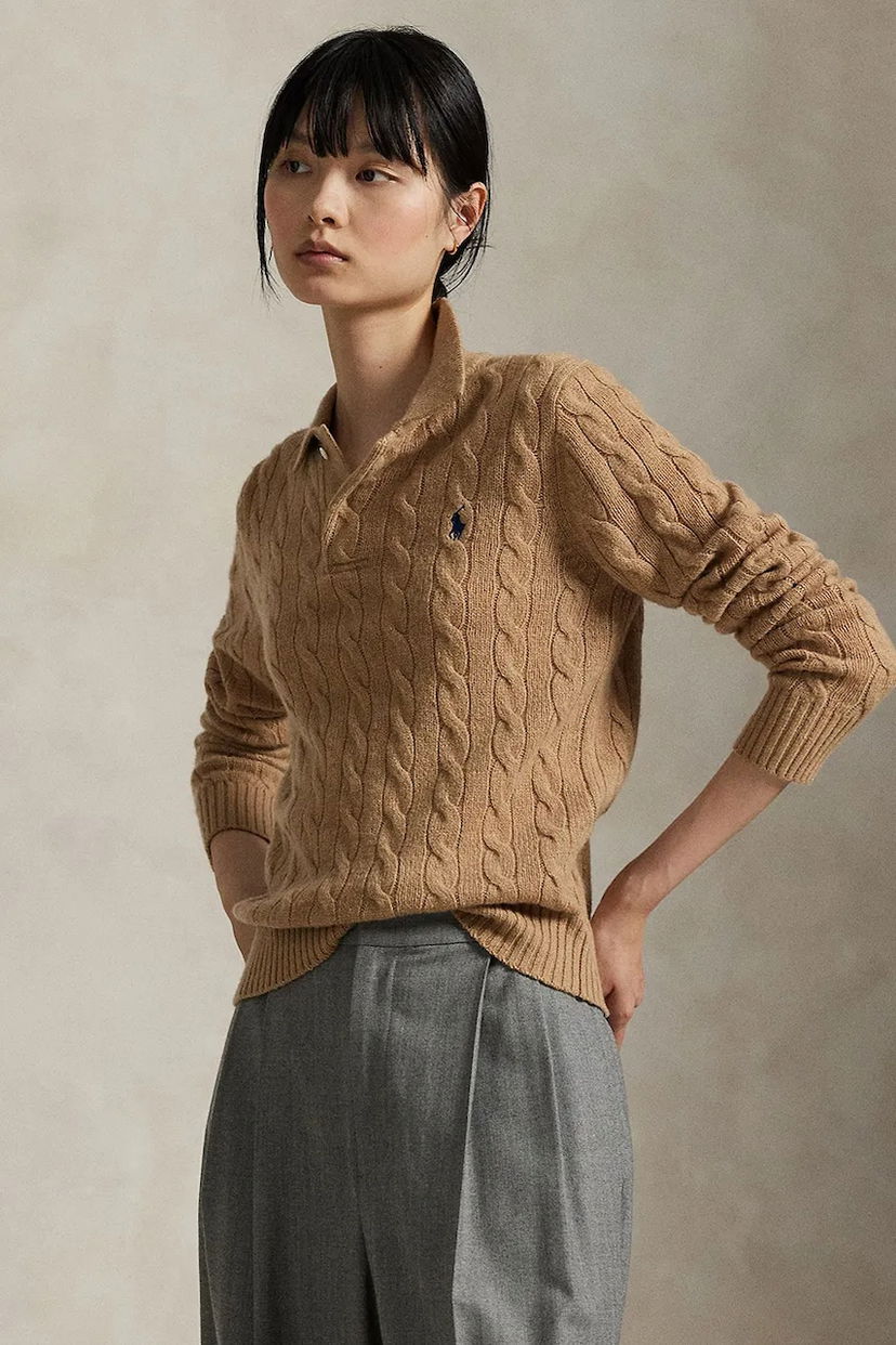 Villapaita Polo by Ralph Lauren Polo Ralph Lauren Cable-Knit Wool Sweater Beige | 211972132
