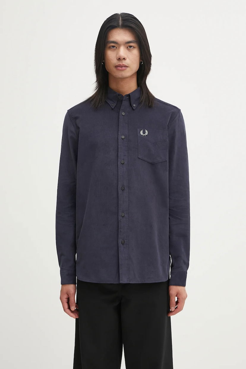 Paita Fred Perry Fred Perry Button-Down Oxford Shirt Tummansininen | M1737