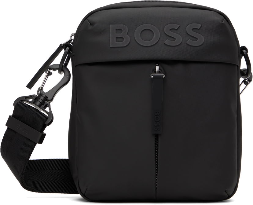 Olkalaukku BOSS Faux-Leather Reporter Bag Musta | 50516893