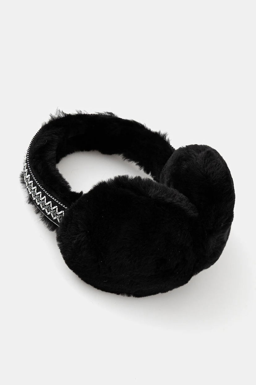 Asusteet UGG Furry Earmuffs with Decorative Headband Musta | 20496.